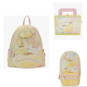 Loungefly - Sanrio Pompompurin set of Backpack, Journal and Pencil case
